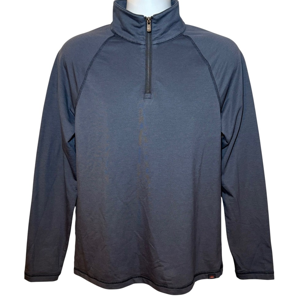 Faherty Movement 1/4 Zip Pullover Mens Medium Blue Gray Long Sleeve Performance